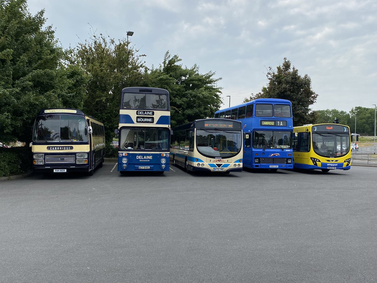 Just returned from a great day participating in the Whippet Road Run with our 1973 Leyland Atlantean ACT 540L. The day began at Huntingdon Bus Sta and included an extremely rare visit of a Delaine vehicle to Cambridge Drummer St Bus Sta, before parking up on the Green at Hilton
