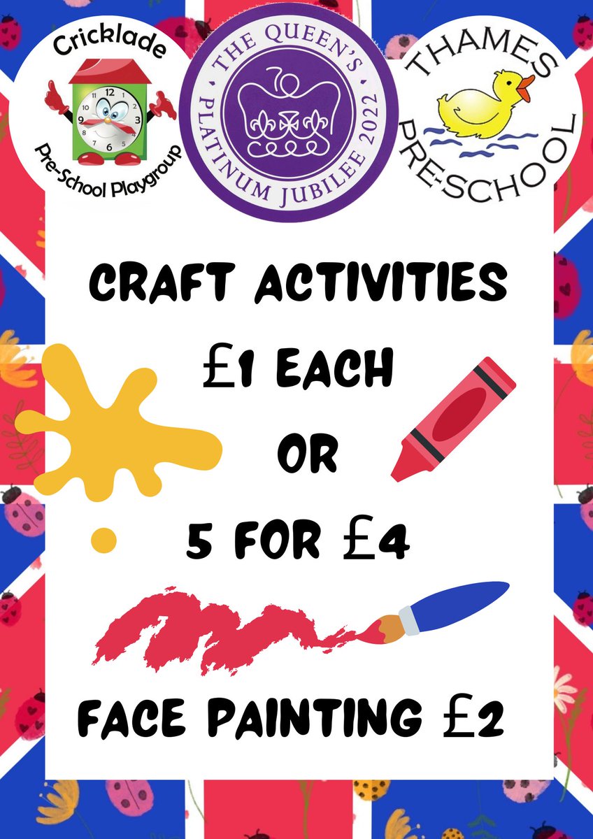 #crickladepreschool 
#crickladeleisure 
#PlatinumJubilee