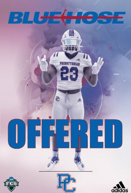StonekingJoshua's tweet photo. After a great conversation with @CoachKeithEmery I am blessed to receive a D1 offer from Presbyterian College!!! @BlueHoseFtball https://t.co/i7dg1sBYUC
