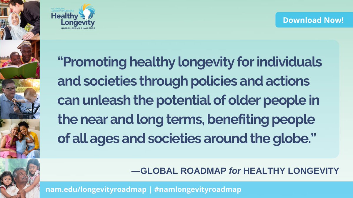 NEW consensus study from @theNAMedicine—Global Roadmap for Healthy Longevity. Read the full report now: bit.ly/38rZIt6 #namlongevityroadmap @sharon_inouye