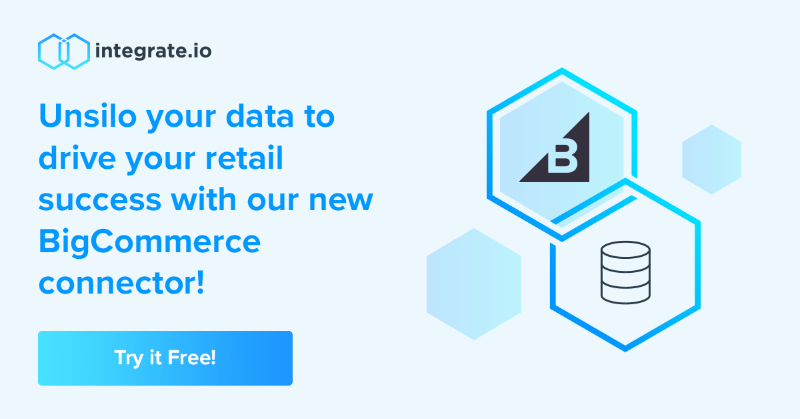 Integrateio's tweet photo. Do what we all want to do with data - use actionable insights throughout your whole company to get stuff done! 

Get all your #Bigcommerce data in a central location.