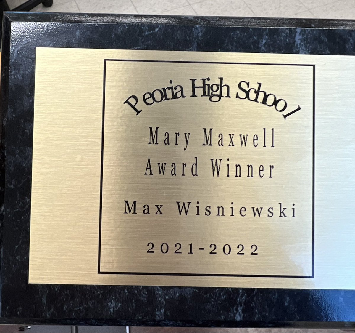 CoachWiz41's tweet photo. Let’s goooo! I’m honored to receive the Mary Maxwell Award this year! Peoria high has a lot of great educators! Proud to be included in that category! #PRIDEoftheCITY https://t.co/uKI5Yex9Yg