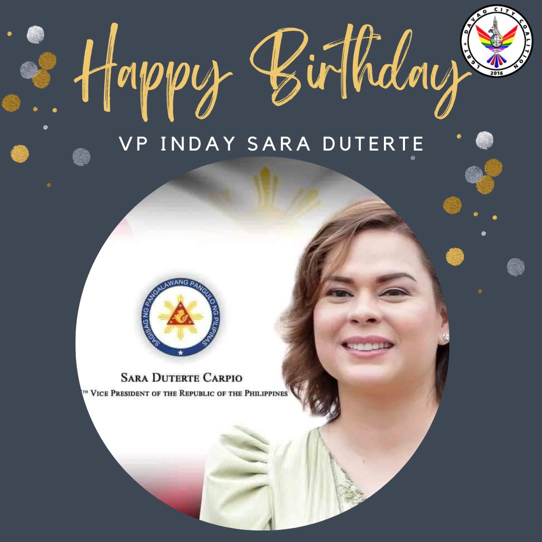 LGBTDCC's tweet photo. Wishing you a Happy 44th Birthday VP Mayor Inday Sara Duterte 

We thank you for your love and support to the LGBT Community.

Have a safe and wonderful celebration our forever beloved City Mayor Inday. We love you and we will always be here for you! 🙏❤️

#LGBTDCCI
#VPIndaySara https://t.co/1N2eIV6Y7y