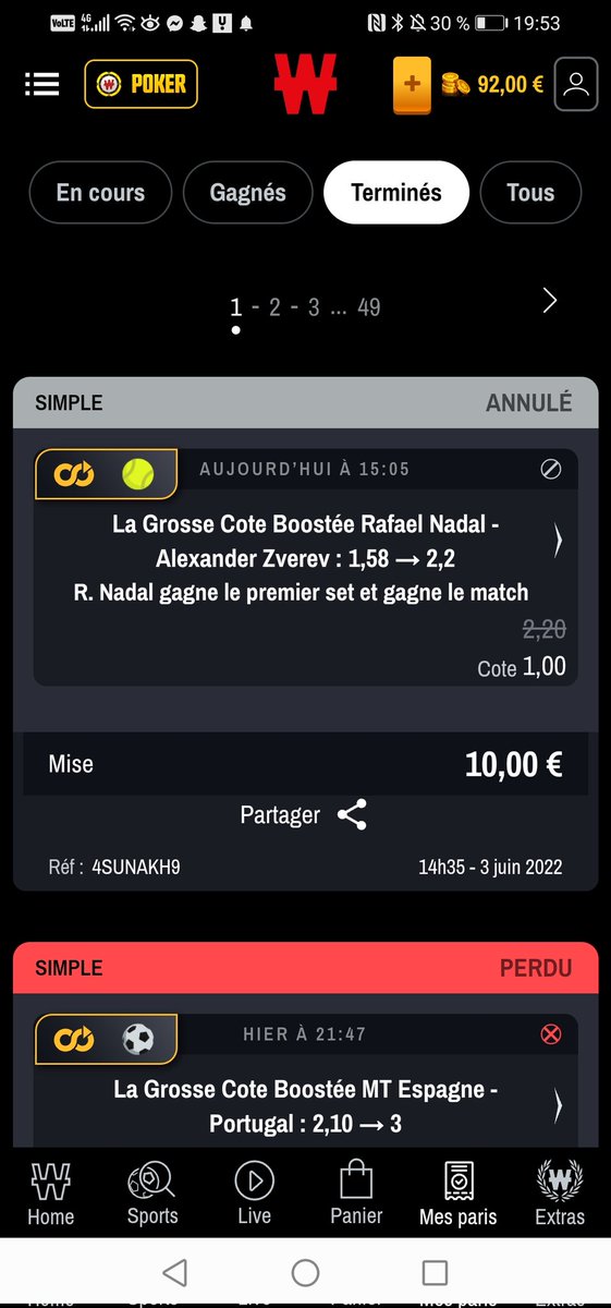 elpdrdu44's tweet photo. @WinamaxSport Pouvez vous svp rembourser ce paris ? La côte a 1 ne fait pas le paris rembourser... https://t.co/aCuyRYw0Nf