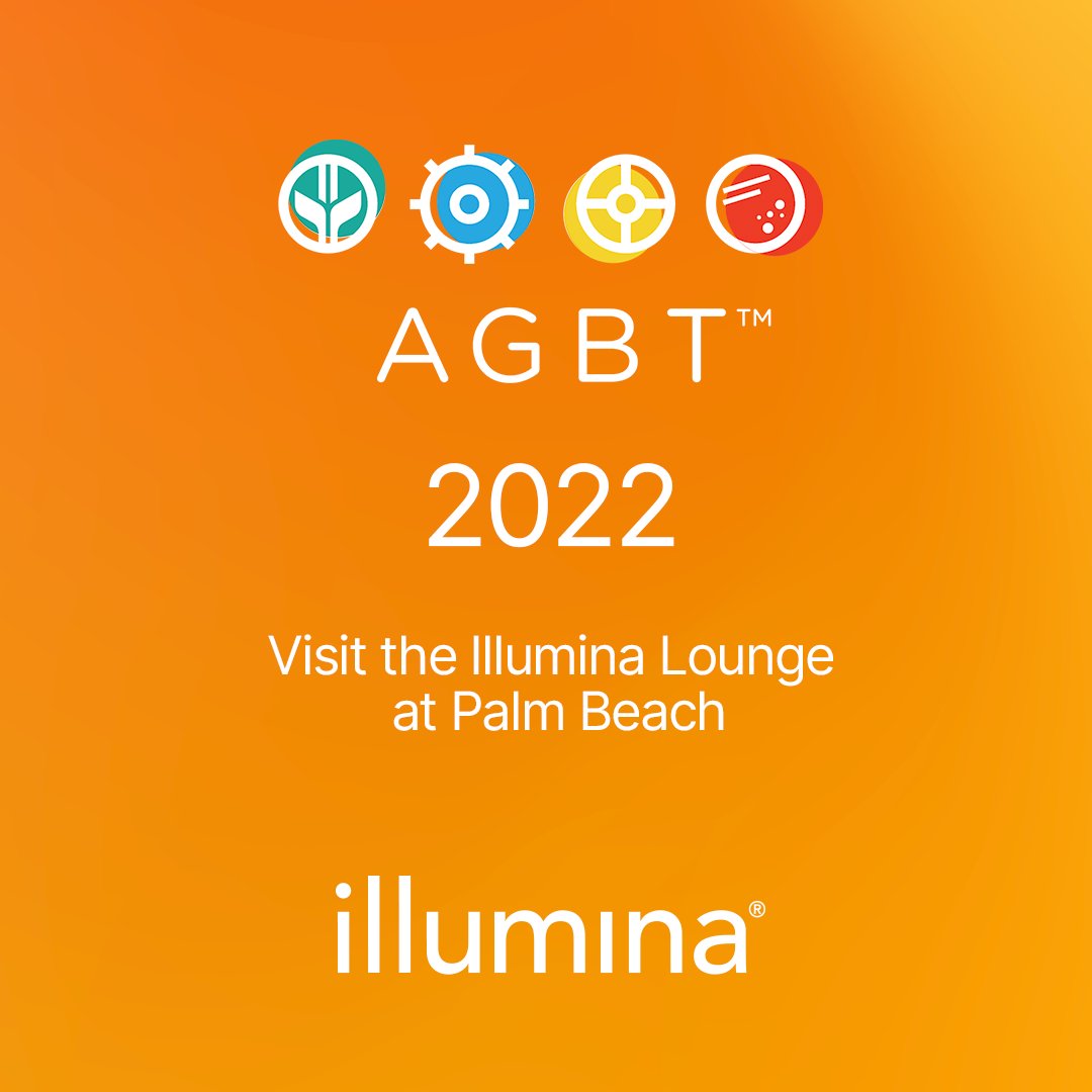 Hello #AGBT22 Day 1! Stop by our Spotlight Talk, "Extending the Reach of Illumina Sequencing Platforms" at the Palm Beach Illumina Lounge tomorrow at 8 AM to hear Fiona Nohilly and Joel Fellis discuss updates to our NextSeq™ product portfolio. See you there! <a href="/agbt/">AGBT Meeting</a>