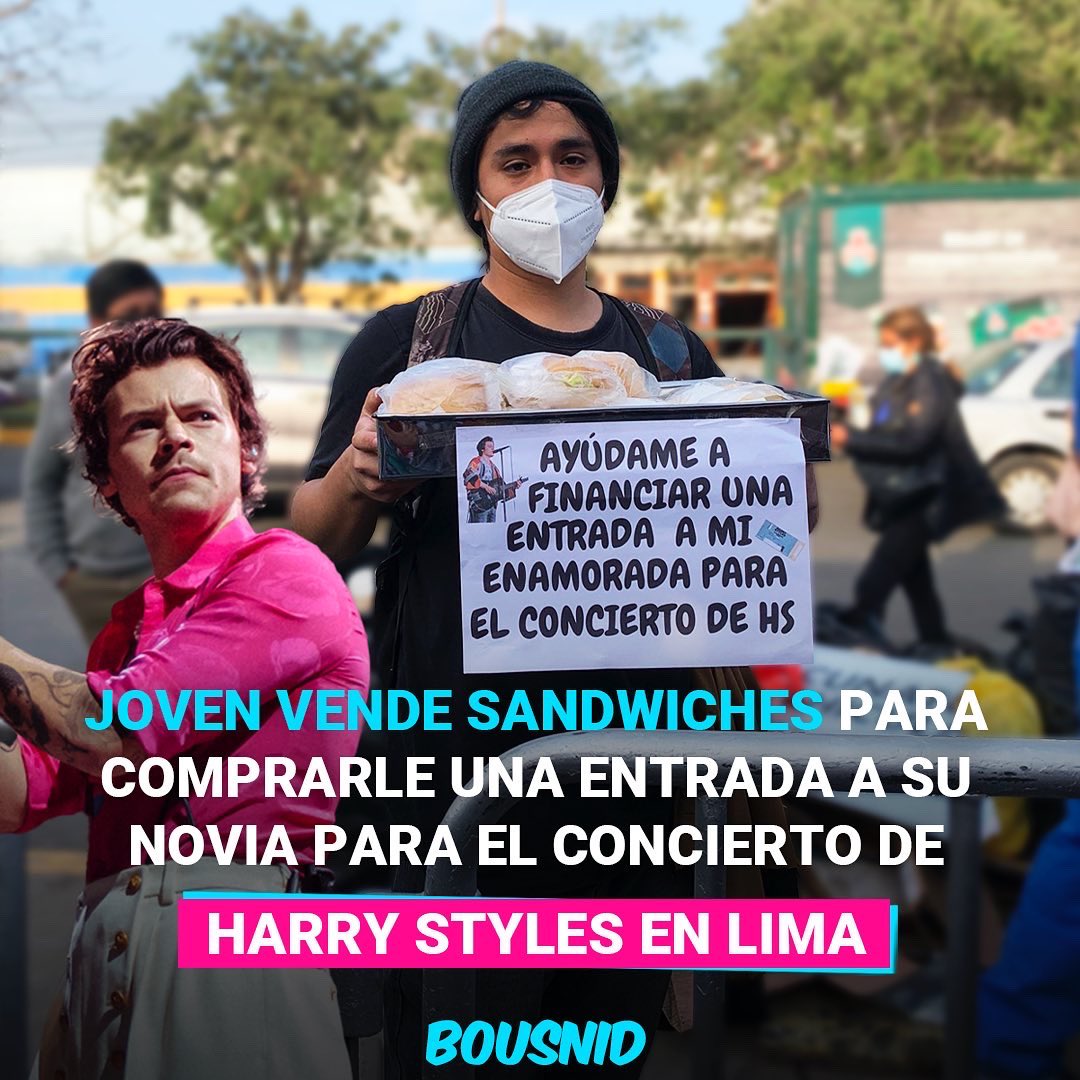 No merecemos menos ❤️ Lindo gesto de amor se vivió en la cola del concierto de Louis Tomlinson en Lima. 

Joven vendió sandwiches para comprarle una entrada a su novia para el concierto de <a href="/Harry_Styles/">Harry Styles.</a> en Lima. 🇵🇪
#harrystyles 
instagram.com/p/CeWaq3irB06/…