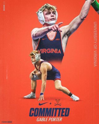 Big congrats to <a href="/PorterGable/">Poncho Porter</a> for his commitment to wrestle at the University of Virginia! Cavaliers got a good one there! Time for one last ride! #badguyswearblue