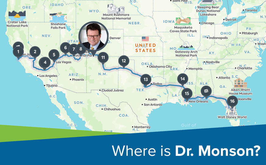 Earlier this week <a href="/JohnRTMonsonMD/">John Monson MD FRCS FACS FASCRS</a> and his son, Sam embarked on a 3,400+ mile drive across the country to raise awareness and support for cancer research. Follow along on their journey and support the cause at DriveMensHealthForward.com