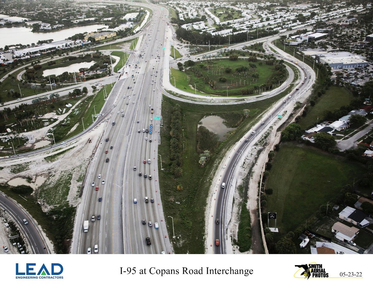 leadengcon's tweet photo. LEAD (https://t.co/Z9ZB7C59Ek) is on the final stretch to deliver another successful project as it approaches the completion of the FDOT District 4 I-95 / Copans Road Interchange Improvements project in Pompano Beach, FL #transportation #interchanges #construction #bestservice https://t.co/soOJ1W0k0F