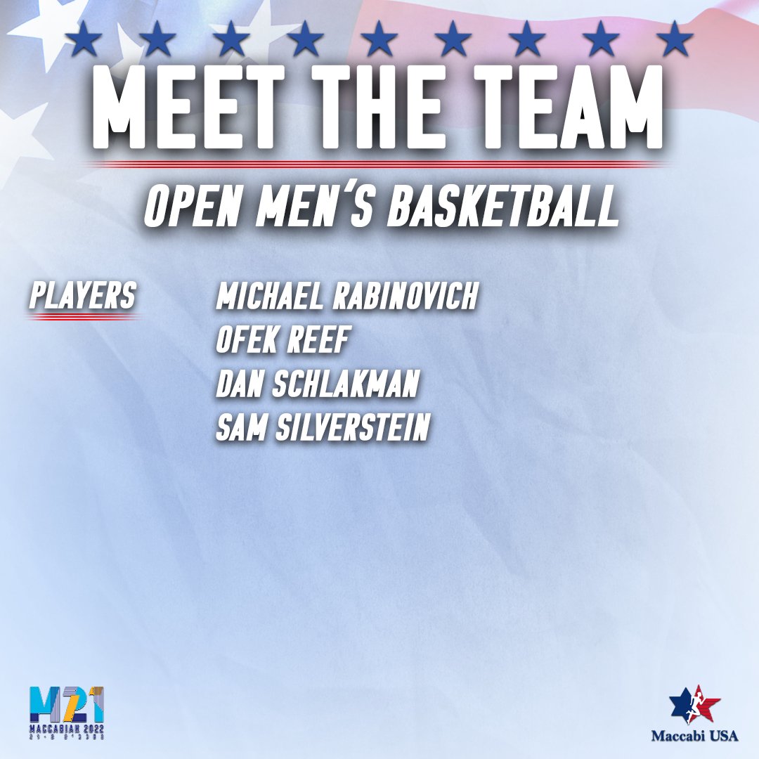 ROSTER ANNOUNCEMENT: Meet our Open Men's Basketball Team for the 21st Maccabiah in Israel!