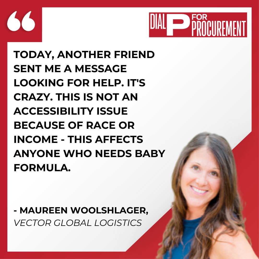 DialProcurement's tweet photo. In this audio episode of @DialProcurement, host Kelly Barner gathers the relevant facts  behind the many events that collided to create the sad situation families are now trying to overcome.

Listen here:https://t.co/SzIusBkv1g 
#babyformula #supplychain #Dialp https://t.co/AkUvebBy9O