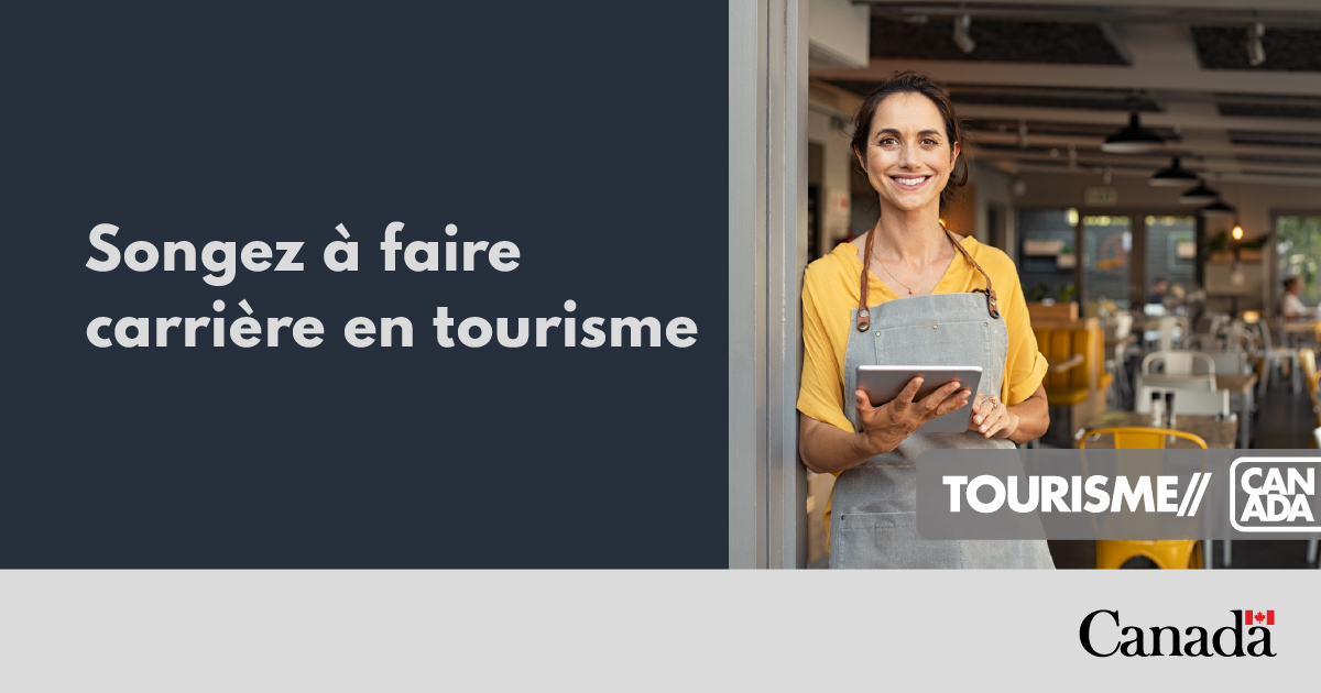 TourismeCDN's tweet photo. La Semaine du tourisme au Canada vous fait-elle songer à une carrière en tourisme?
Le #TourismeCdn est un secteur particulièrement inclusif qui présente des débouchés dans toutes les régions et pour tous les groupes sous-représentés.
Pour en savoir plus: https://t.co/QwJCtAmd9X https://t.co/RGhssGwIU1