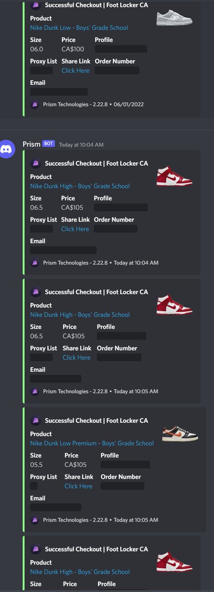 Shoutout @PrismAIO & @KaBoomProxies for the dunks. CG: @notify & @TheNorthCop.