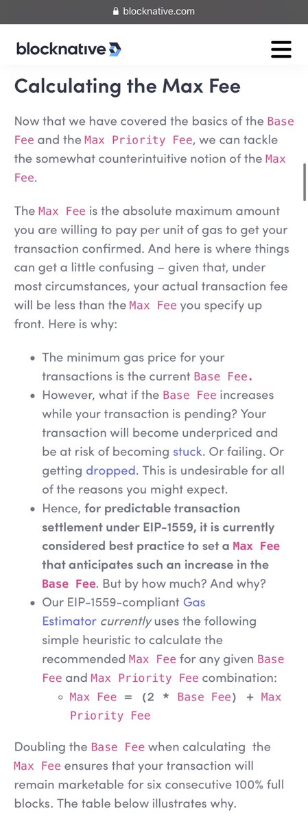 DaPeoplesCrypto's tweet photo. @bijdebakker I’ve curated the primary details/calcs into consumable sections for you. These first few screenshots will cover the basic mechanics. I’ll follow up with a pt.2 which will elaborate on each step as its played-out using a real-world scenario. 

#ETHgas #ETHgasprice #Gasfees #gwei https://t.co/A8wQc8PhL0