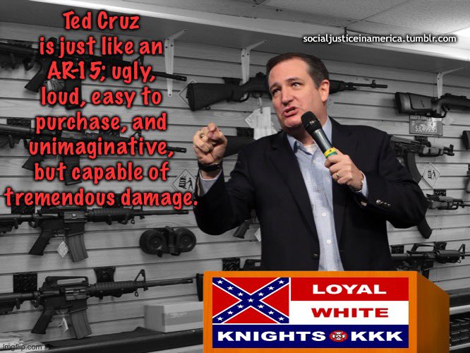 socialjusticei5's tweet photo. @SenTedCruz #TedCruzChildMassacre #TedCruzHasBloodOnHisHands #TedCruzisADisgrace #TedCruzIsAnIdiot #TedCruzIsTheWorst #TedCruzLessonsForHisDaughters #TedCruzTexasCoward #TedCruzLovesDeadKids #TedCruzLovesGunsMoreThanKids #TedCruzHasNoBalls #TedCruzDefendsNazis https://t.co/e2HxkuPCbq