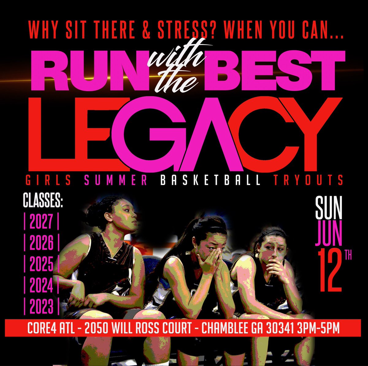 LEGACY GIRLZ (@teamlegacygirlz) on Twitter photo Calling All Girl Ballers - Weβve got a spot for U in Our Exposure Basketball Program! Donβt let your summer dry up & blow Away! FBC Legacy teams play all Exposure, All the Time! Summer Tryouts: Sunday Jun 12th, 2022 3-5pm
<a href="/core4atlanta_/">CORE4 Athletic Complex</a> opportunity awaits movement! #FBCSTRONG Calling All Girl Ballers - Weβve got a spot for U in Our Exposure Basketball Program! Donβt let your summer dry up & blow Away! FBC Legacy teams play all Exposure, All the Time! Summer Tryouts: Sunday Jun 12th, 2022 3-5pm
<a href="/core4atlanta_/">CORE4 Athletic Complex</a> opportunity awaits movement! #FBCSTRONG