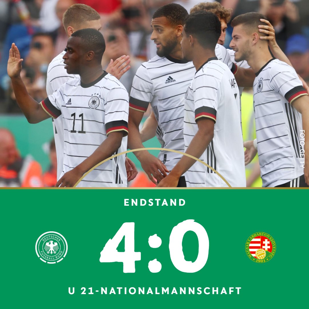DFBNachwuchs's tweet photo. ⏱️ 90. Min. +8

YEEES!!! 😍 Gruppensieger!
Wir fahren zur EM 2023! 🥳

⚽ 4:0 #U21 #GERHUN https://t.co/Ovqy8t93WY