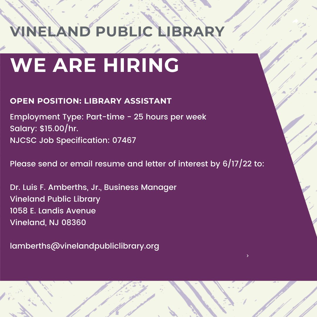 Vineland Library tweet media