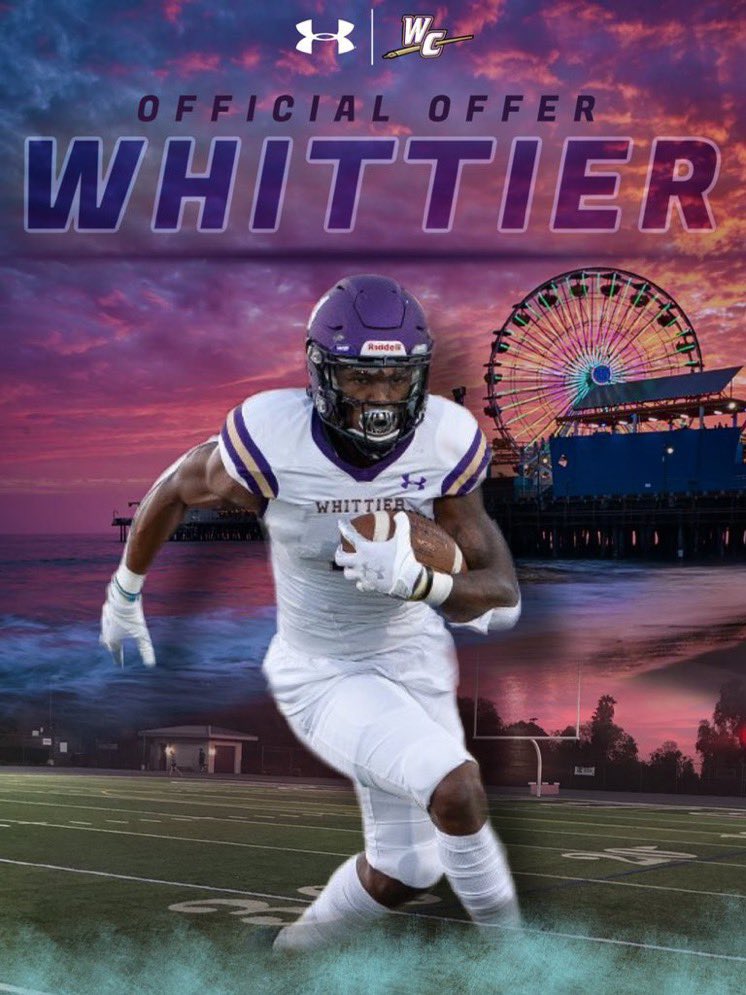 After a good talk I am Blessed to receive my first offer from <a href="/coachkage/">Tony Caljean</a> to Whittier College. All glory to God🙏🏽 <a href="/RickHagedorn/">Speedburners</a> <a href="/coach_JVigil/">Juan Vigil</a> <a href="/CoachDHernandez/">Coach Daniel Hernandez</a> <a href="/Poetfootball/">Whittier College Football</a>   @StPaulF00tball <a href="/CoachLafferre/">Jeremiah Lafferre</a>