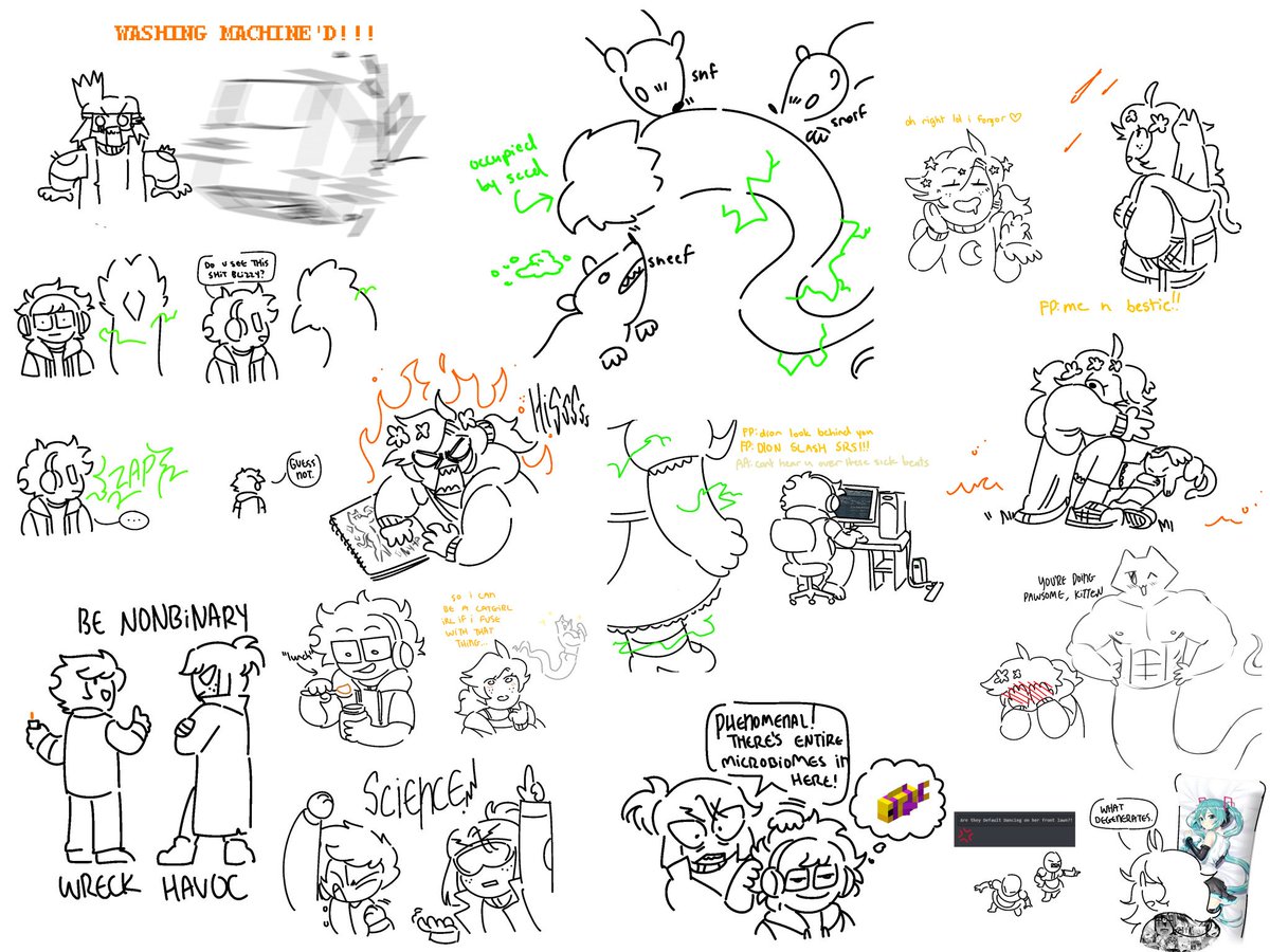 Bunch of doodles from a Sburb roleplay 'cause I need to remind you guys now and then that I'm a Homestuck. 