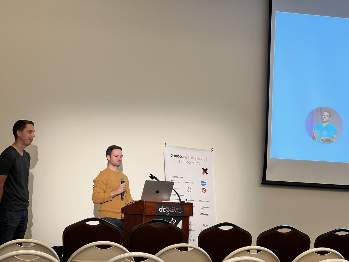 Johnyoat's tweet photo. Day 2 of #droidconsf with @gpeal8 and @vRallev on dependency injection.👏 https://t.co/SmKlbfq2JT