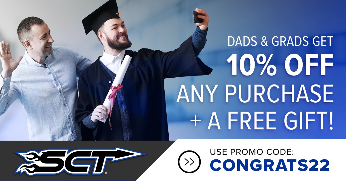 SCT Performance (@sctperformance) on Twitter photo What is so special about June?  We celebrate all the dads and grads!!!!  You'll receive 10% off and a free gift when you make a purchase from sctflash.com  Visit today before this amazing deal runs out! What is so special about June?  We celebrate all the dads and grads!!!!  You'll receive 10% off and a free gift when you make a purchase from sctflash.com  Visit today before this amazing deal runs out!