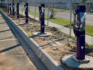 Sneak peek! We can't wait to share more with you about our latest install with a local company that is using Atom Power's PURPL EV charging solution to transition its fleet to electric vehicles. #electricvehicles  #evs