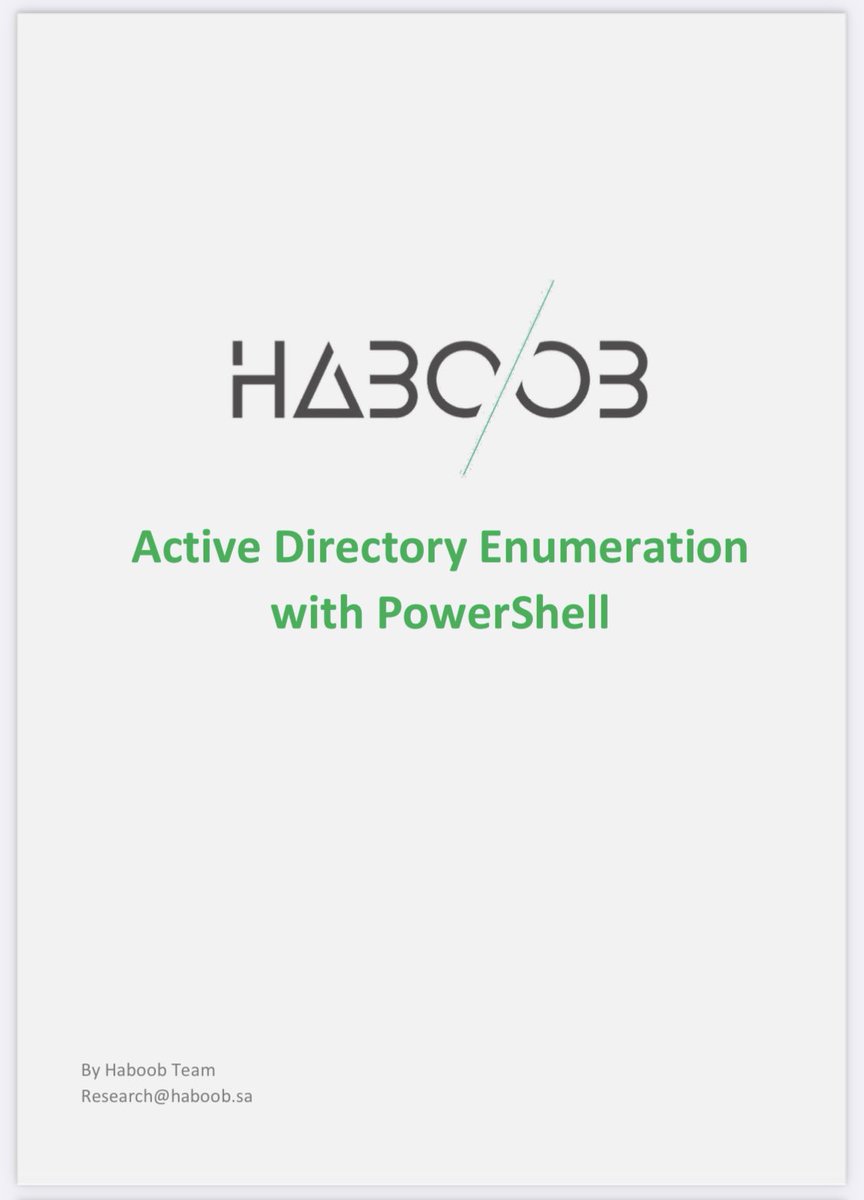 📍Active Directory Enumeration with PowerShell 

- By Haboob team

exploit-db.com/docs/english/4…

📚eBook 19 pages
