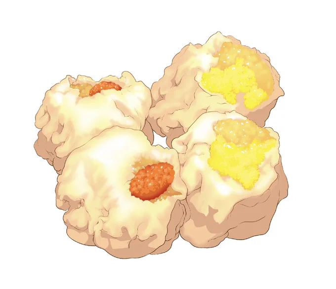 食べ物描くの楽しい
これは描きかけの焼売 