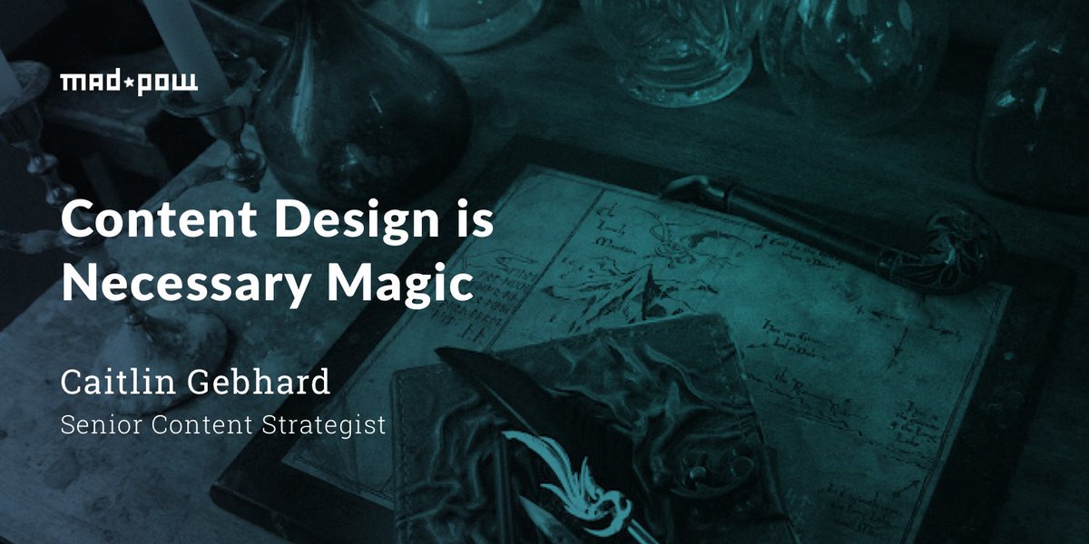 Mad*Pow Senior Content Strategist, Caitlin Gebhard, recently had an article titled "Content Design is Necessary Magic" featured on <a href="/uxness/">uxness</a> - Check it out! bit.ly/3xhE7mS
