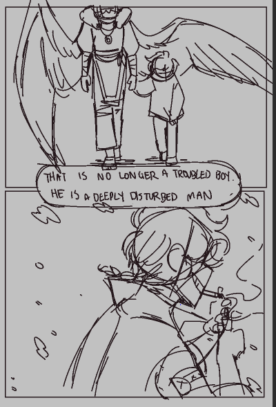 This isn't the comic I'm working on rn but I do hope I get to do this one sometime because it's been rotting for so many months. 