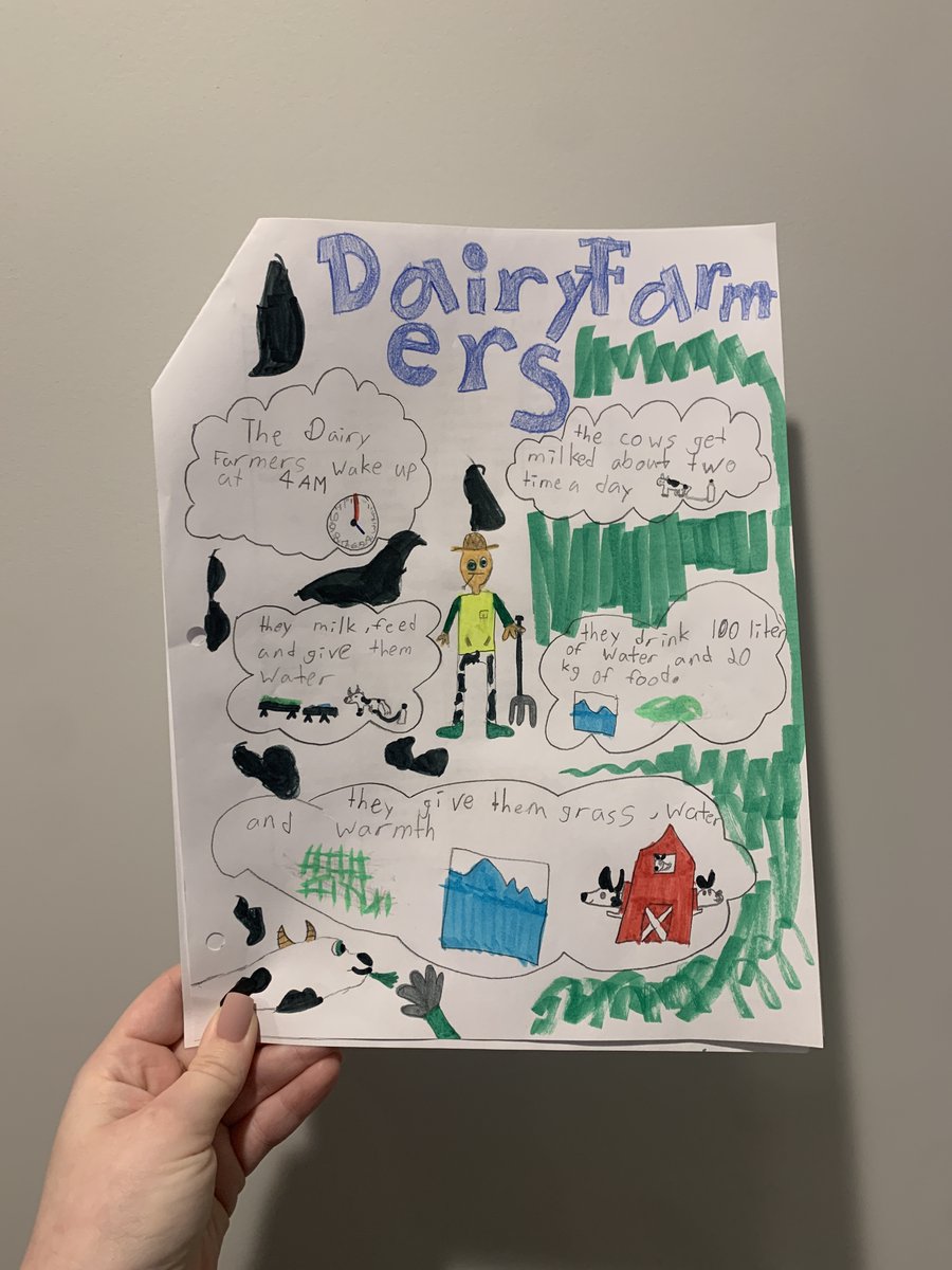 _PaigeMesser's tweet photo. A few examples of a summative assessment I did this spring with my grade 4's! We were learning about the farm to table process 🐮🥛 https://t.co/4HGmvu2WcX
