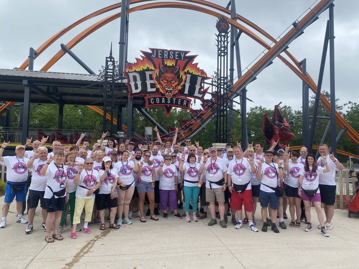SFGrAdventure's tweet photo. All the way from across the pond, the Invasion that is the Roller Coaster Club of Great Britain has made their way to #SixFlagsGreatAdventure for an epic day filled with #thrills and #coasters!
They’re all #coastercrazy!
#mysixflags #sixflags #greatadventure https://t.co/YjL8sAlbTs