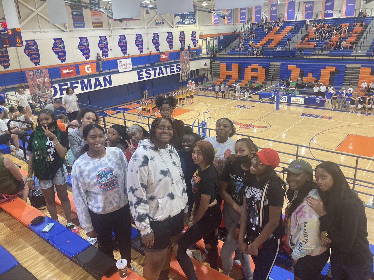 LadyRaptorsVB's tweet photo. Lady Raptor Volleyball supporting our neighbors LWE Boys Varsity Volleyball team down at State. Go Griffins!! https://t.co/KfaUA18p1l
