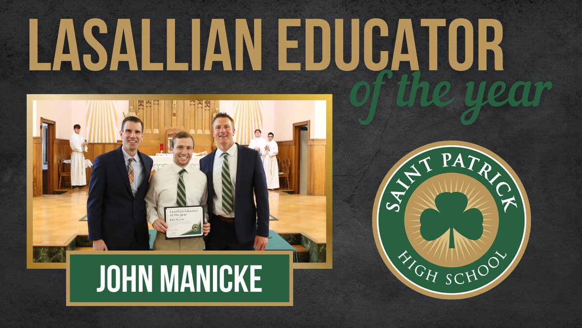 As we wrap up the 2021-22 school year today, we’d like to recognize Mr. John Manicke as the Distinguished Lasallian Educator of the Year! Each year, this award is given to a person who exemplifies the ideals of Saint John Baptist de La Salle. #ShamrockPride #LasallianEducation