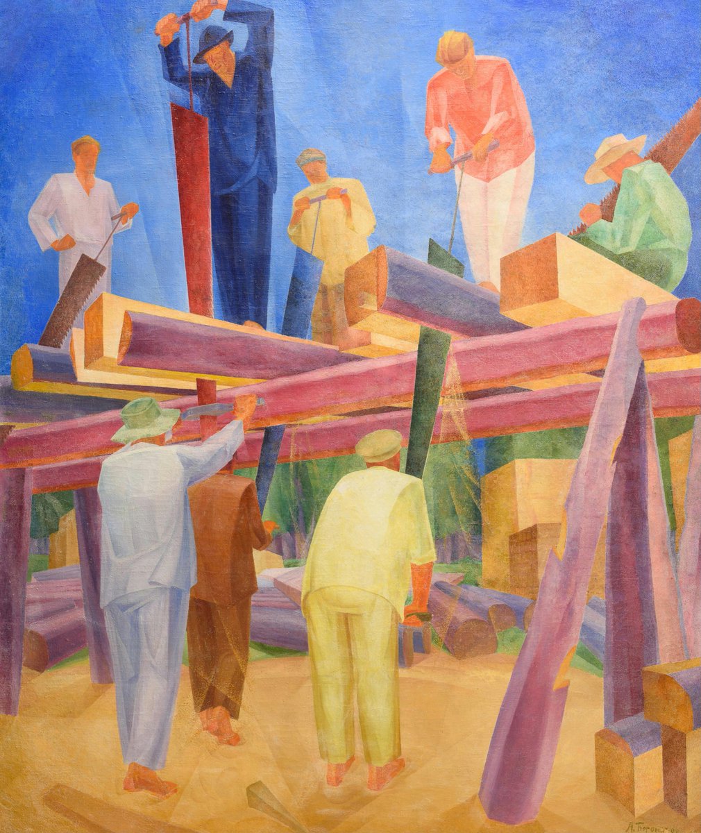 Op de honderdste dag van Poetins misdadige oorlog tegen de Oekraïense bevolking, is dit het Oekraïense kunstwerk van de dag. Bogomazovs gerestaureerde centrale paneel van het triptiek ‘de Zagers’ - zeker het meest ambitieuze kunstwerk dat de grote Kyivse futurist ooit begon.1