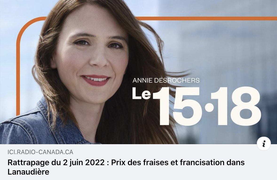 Notre directrice générale Pascale Landry était en entrevue avec <a href="/testacath/">Catherine Richer</a> à l'émission <a href="/le1518/">Le 15-18</a>  hier pour revenir sur le Grand atelier printanier de Culture en action. 
À écouter ici : bit.ly/3tdDxEi
#Cultureenaction #Competenceculture
