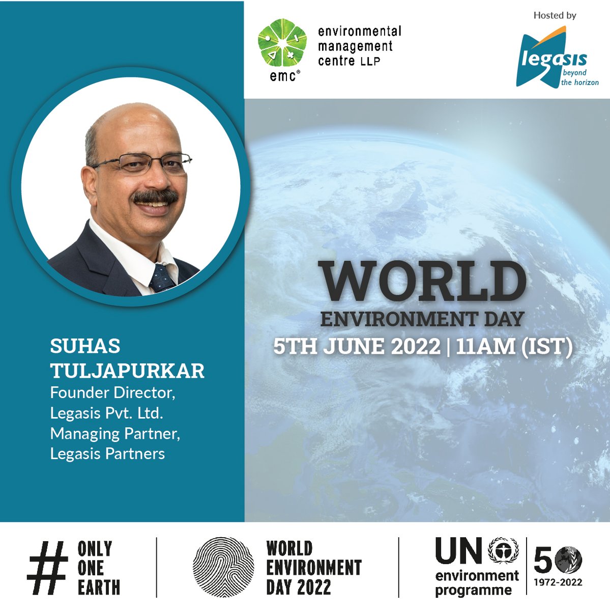 #WorldEnvironmentDay2022 -June 5, 11AM IST 
@Legasis &amp; @EMC_LLP
<a href="/UNEP/">UN Environment Programme</a>'s Theme:  #OnlyOneEarth 
“#Statutory Role of #Directors in Environmental Protection: Does Failure to Protect #Environment Lead to Directors’ #Liabilities?” with <a href="/suhaass/">Suhas Tuljapurkar</a>
 
Register: bit.ly/3kMf04p
