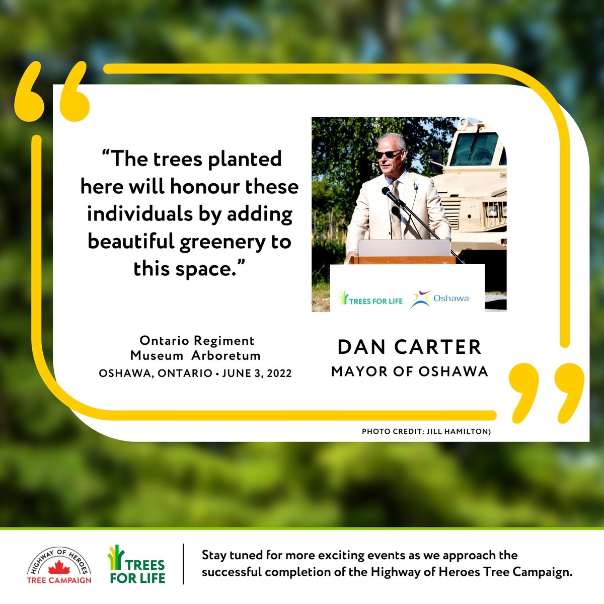 Today we joined <a href="/HOHTribute/">Highway of Heroes Tree Tribute</a> to celebrate the unveiling of the new Highway of Heroes Arboretum at the <a href="/ONTRMuseum/">ONTR Museum</a> in Oshawa. Thanks to all the local dignitaries, veterans groups &amp; media who came out! #treesforheroes #weremember