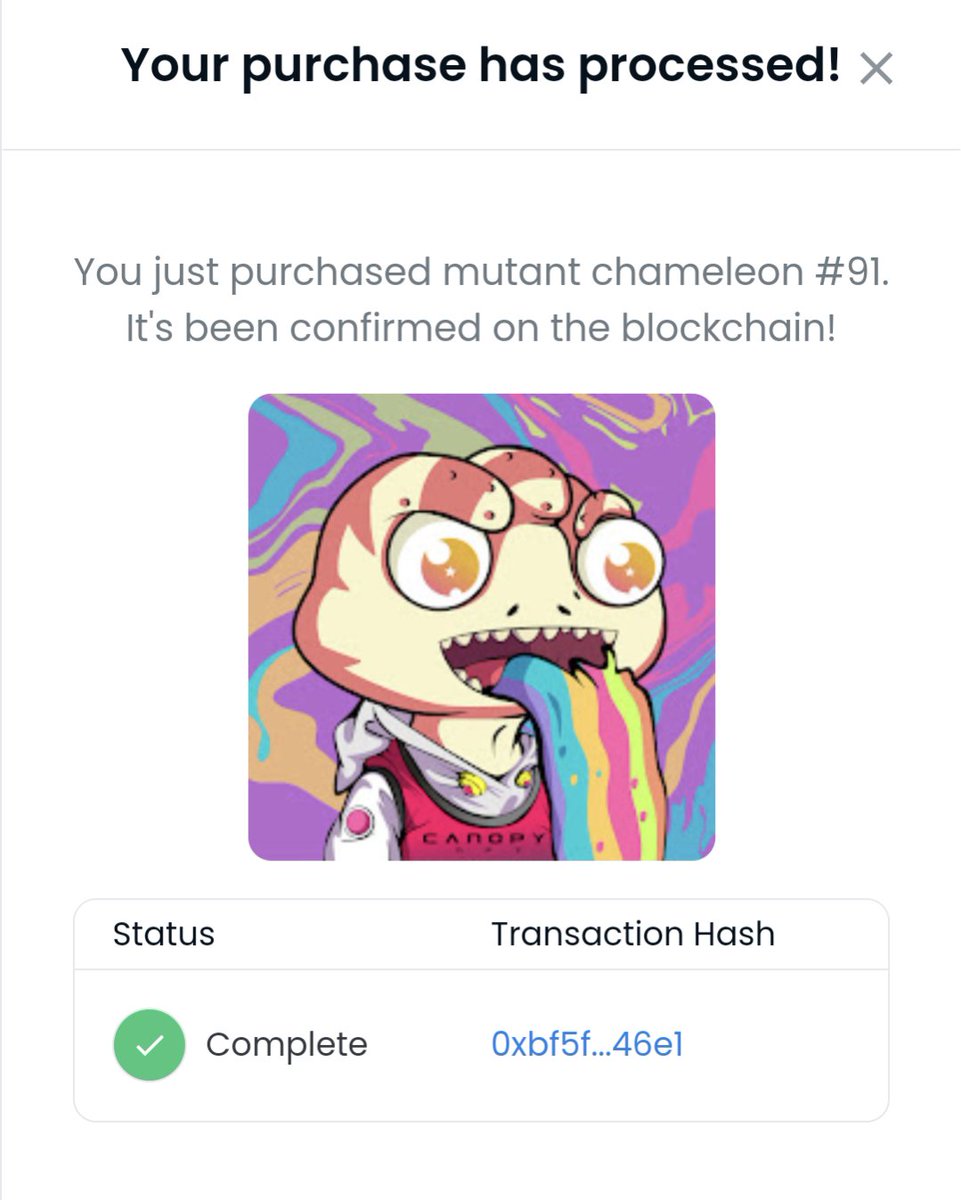 Thanks <a href="/ChameleonMutant/">chamjetz\comission open</a> for the customized piece. #NFT