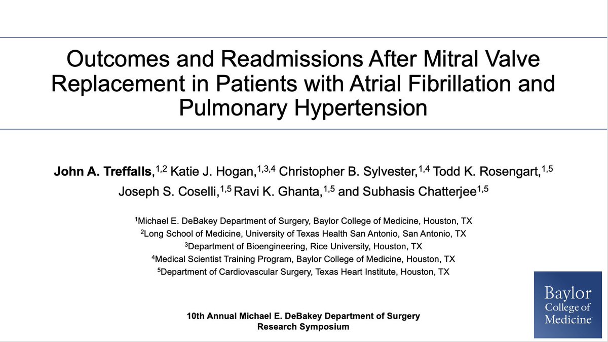 Honored to win Best Medical Student Quick Shot at the 10th annual DeBakey Department of Surgery Research Symposium this week! Thanks to my mentors @SXC71 and @DrRaviGhanta for all of their support this past year.