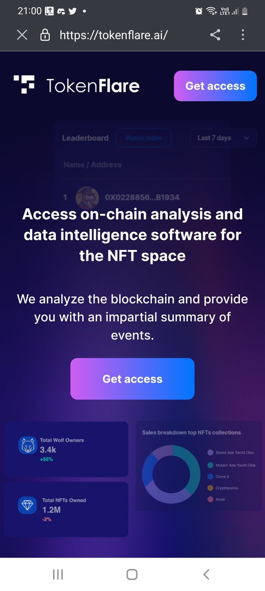 TokenFlare is live - the whale watcher functionality is working! Access is granted by owning 1 @cunningWolfNFT. Jump on this opportunity folks. Get a cheap entry while you still can. TF will be expanding to solana, aka ready for #SolanaSummer