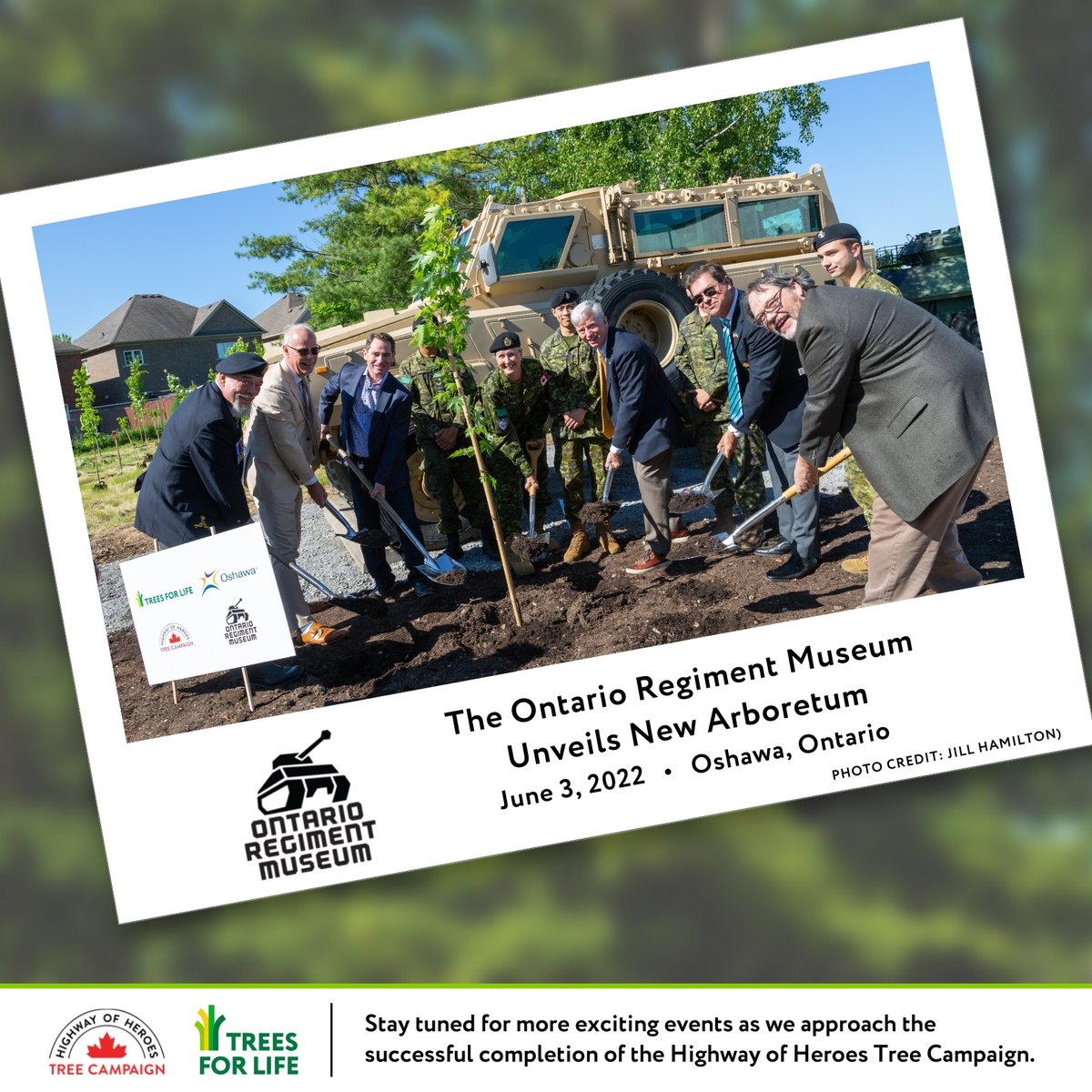 HOHTribute's tweet image. We're proud to participate in today's special ceremony to unveil the new 550-tree arboretum at Oshawa’s 
@ONTRMuseum. Read more about this special event on @CdnTreesforLife  #hohtribute #treesforheroes #WeRemember 
treesforlife.ca/tfl-update-202…