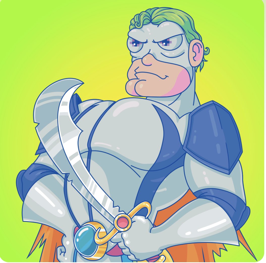 oteupai44's tweet photo. Just got my #superdude #NFT 
@graveyardfalls 
Love the sword and those eyes https://t.co/LpVT2XKwQe