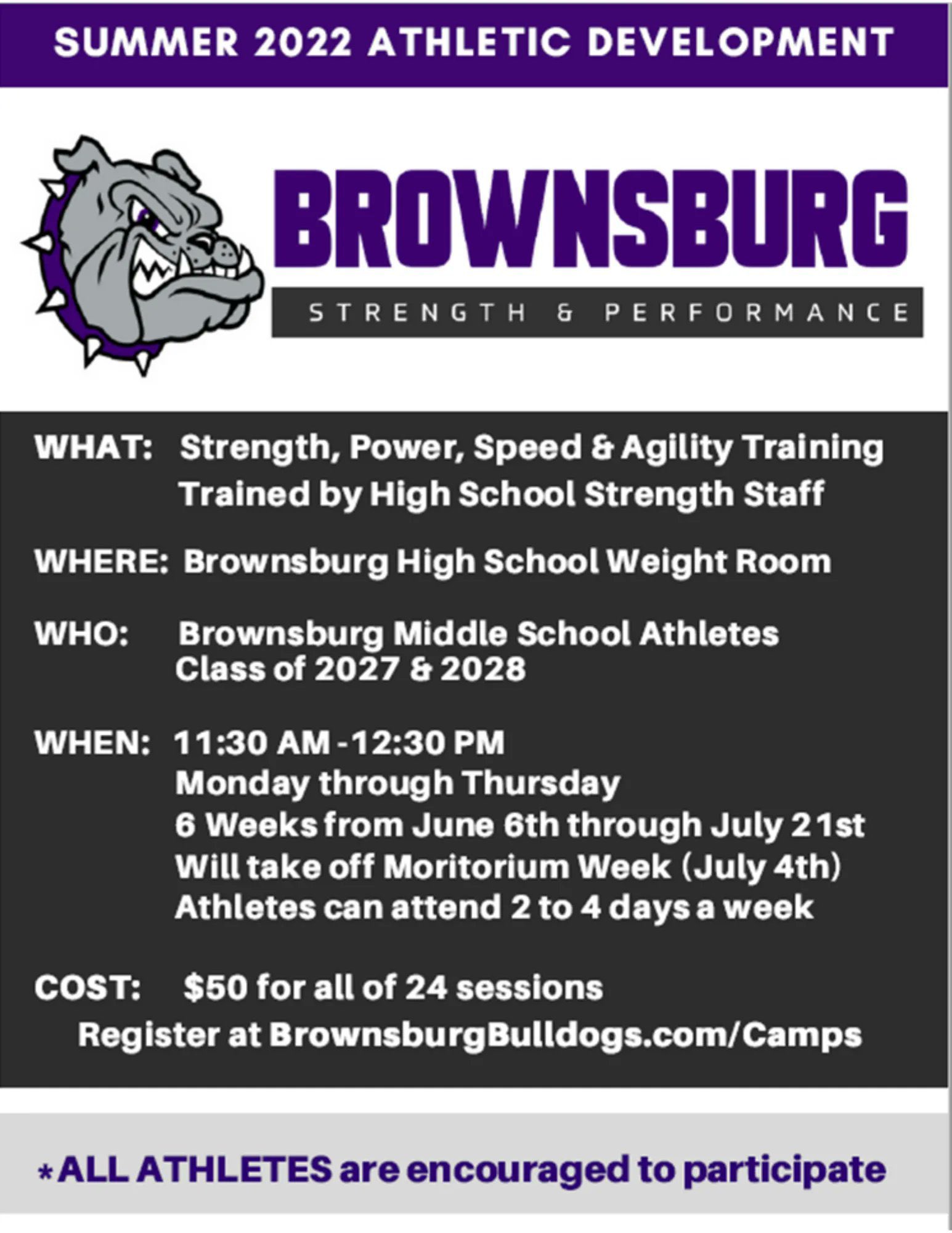 BEMS Athletics On Twitter Summer Lifting For Middle School Students That Are In The Class Of 