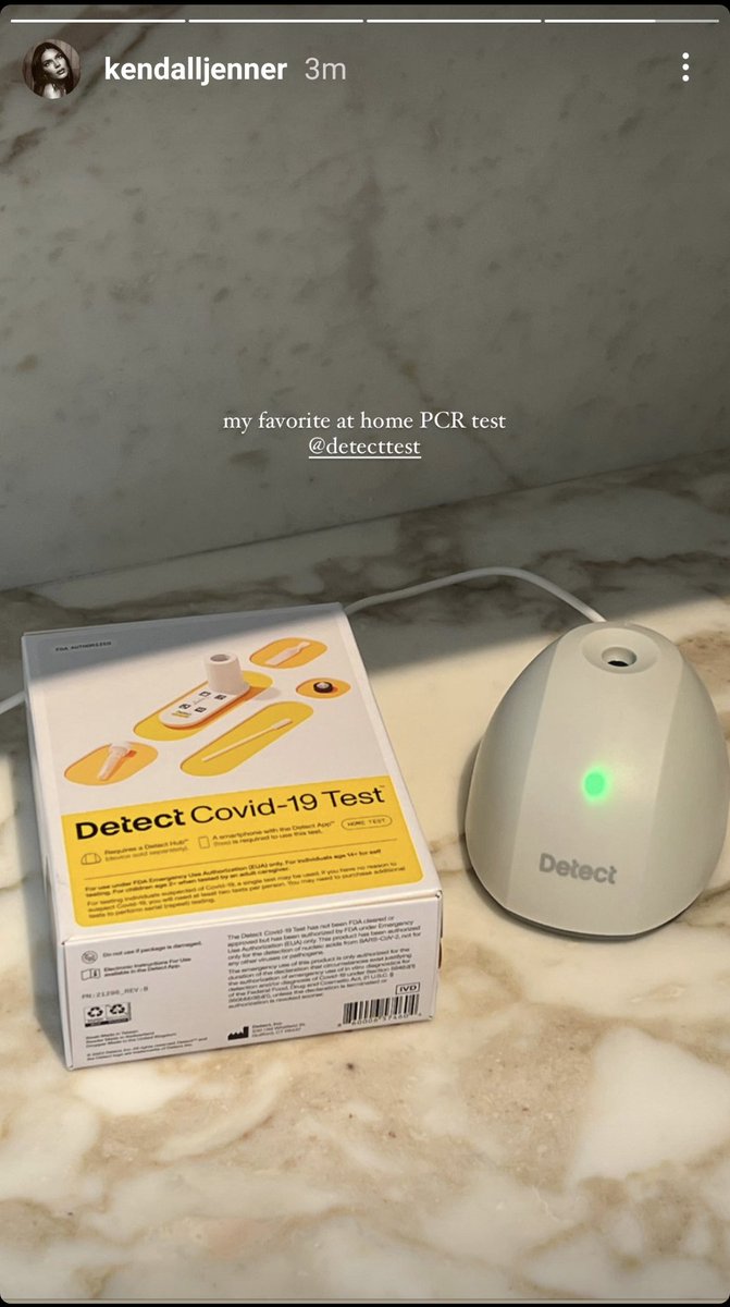 Thank you @KendallJenner for using @DetectTest! Hope you and your family are staying safe and healthy 🙌 Our fast, accurate home test is available to all at Detect.com