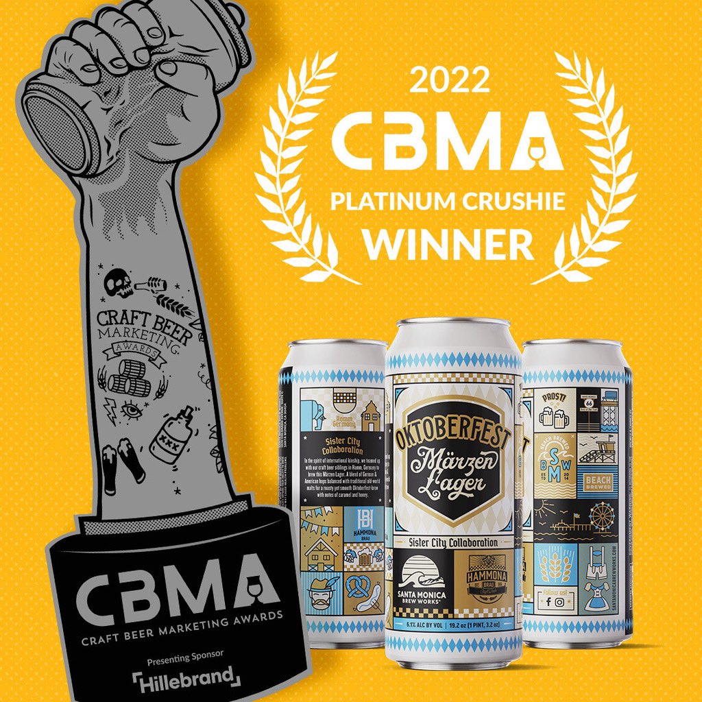 Prost!! Our design for <a href="/SantaMonicaBrew/">SantaMonicaBrewWorks</a> just took home a Platinum Crushie at this year’s Craft Beer Marketing Awards! 🍺 🇩🇪
