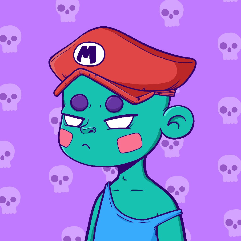 M00N1N's tweet photo. WIN an @EmeraldKidz NFT 🎁 

RETWEET &amp; FOLLOW @M00N1N to win this mario skull kid. A truly badass new project with dope artwork 🔥 

Winner announced in two days 👇🏼

#NFTGiveaway #NFTGiveaways #SolanaNFTs #nfts #freeNFT #solana https://t.co/RME6iuc3zI