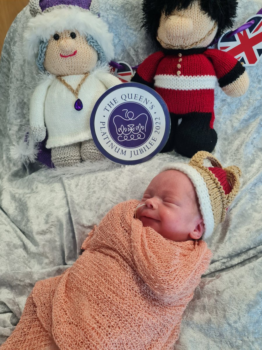 👑🇬🇧 Happy Jubilee Day 🇬🇧👑 Some of our babies have celebrated today with a majestic mini photoshoot here on the unit... Here is little queenie Hattie wearing her royal crown beautifully 😍 (dolls&amp;crown made with love by our very own housekeeper Sally - consent given for photo)