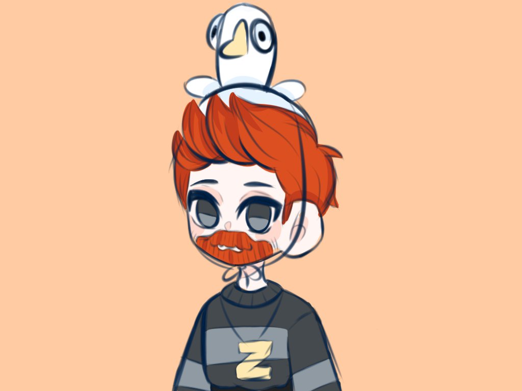 Nosugae1's tweet photo. Chibi sketch of @Mithzan with a goose hat. Think it came out good. https://t.co/3xMr7vumbo